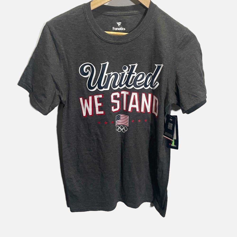 Fanatics Team USA Olympic United We Stand T-Shirt Mens Small Charcoal‎ QF6E-259A
